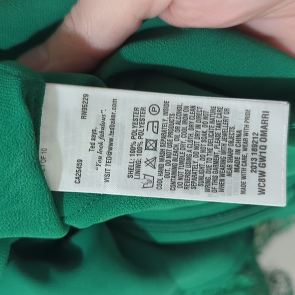 Ted Baker Green Lace Peplum Blouse Top - Picture 8 of 9